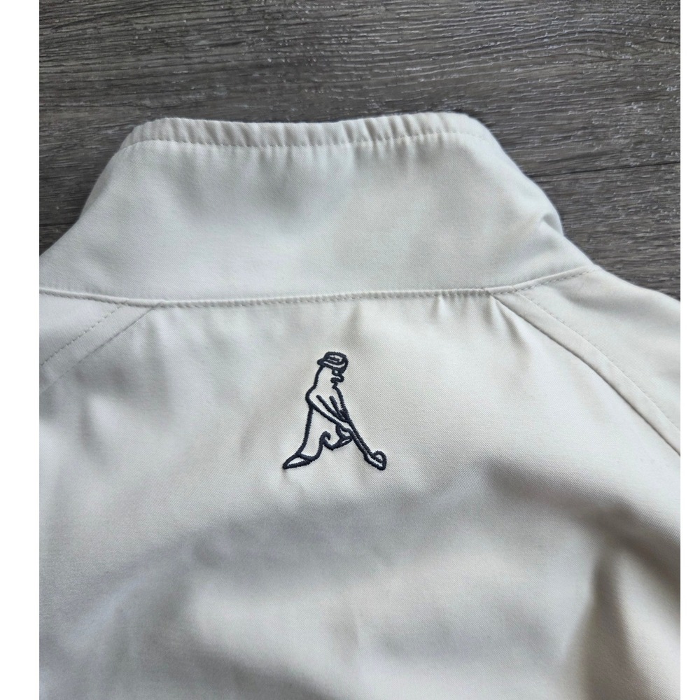 PING Windbreaker Men XL Ivory Quarter Zip Golf Jacket Netgear Logo - Picture 7 of 7
